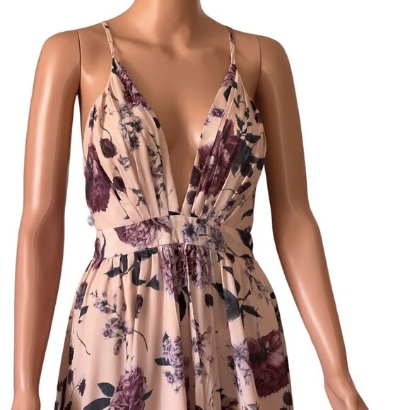 SHEIN Crisscross Back Floral Maxi Dress LARGE - Picture 5 of 14